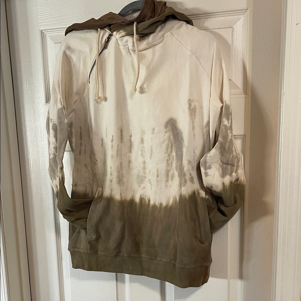 Ampersand Women’s Tie-Dye Hoodie - Mocha and Cream Earth Tones
